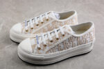 Dior B713 Low-Top Sneaker – Beige Oblique Jacquard with Gold Eyelets