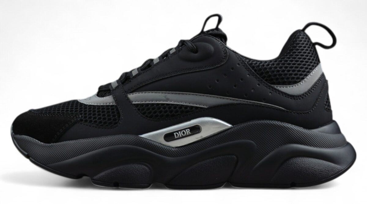 Dior Airmesh Sneaker – Black Mesh with Grey Reflective Detailing