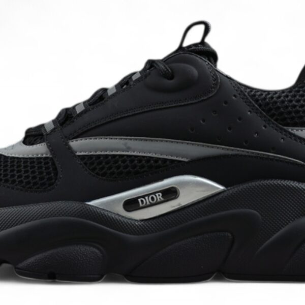 Dior Airmesh Sneaker – Black Mesh with Grey Reflective Detailing