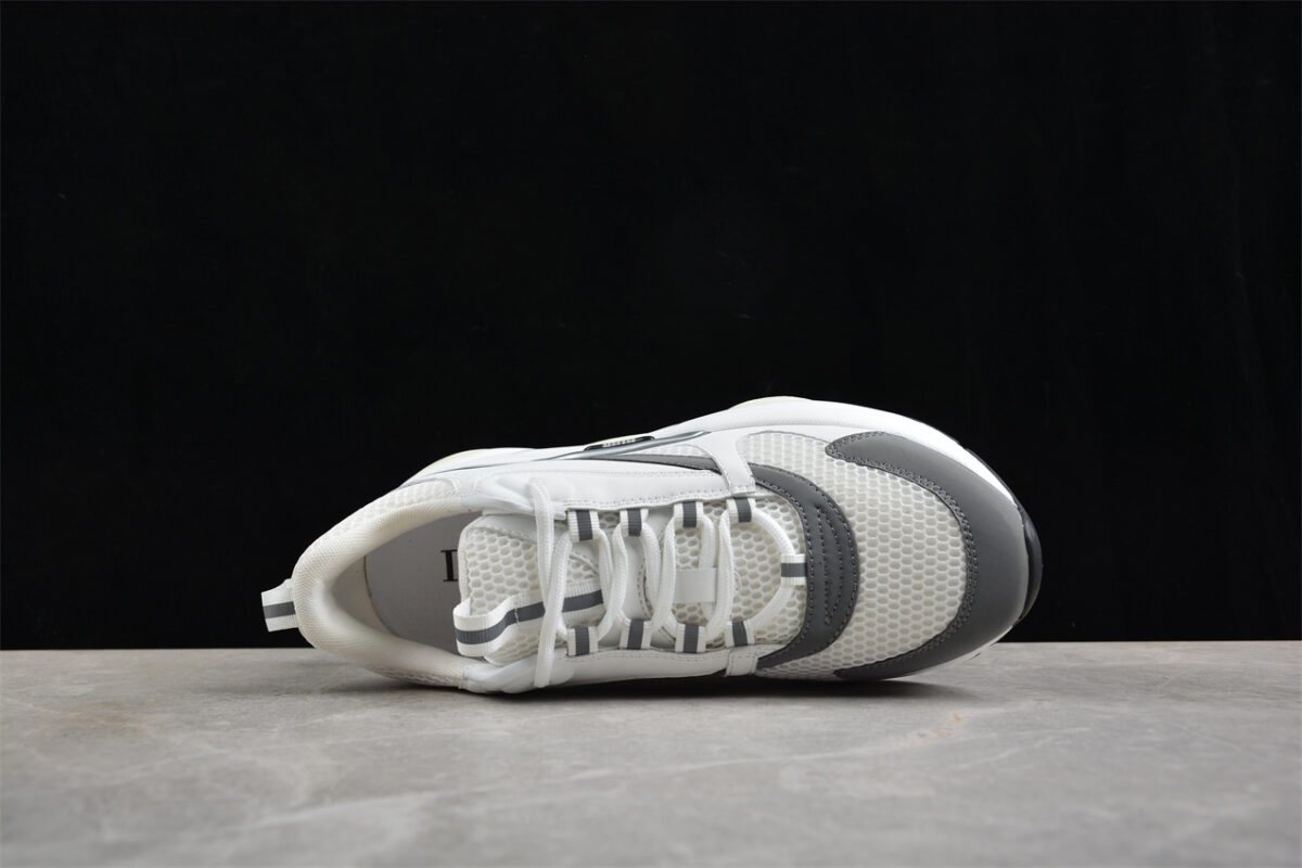 Dior Airmesh Sneaker – White Mesh with Grey Leather Overlays
