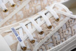 Dior B713 Low-Top Sneaker – Beige Oblique Jacquard with Gold Eyelets