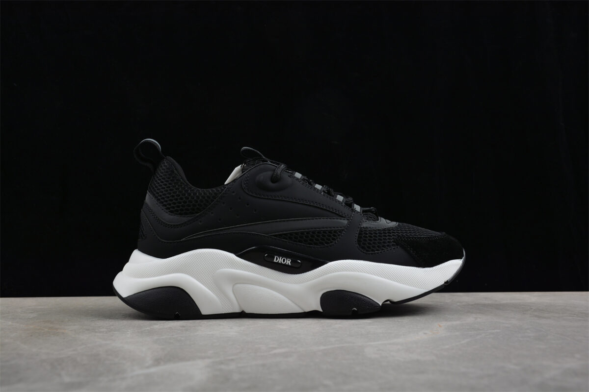 Dior Airmesh Sneaker – Black Technical Mesh with White Sculpted Sole