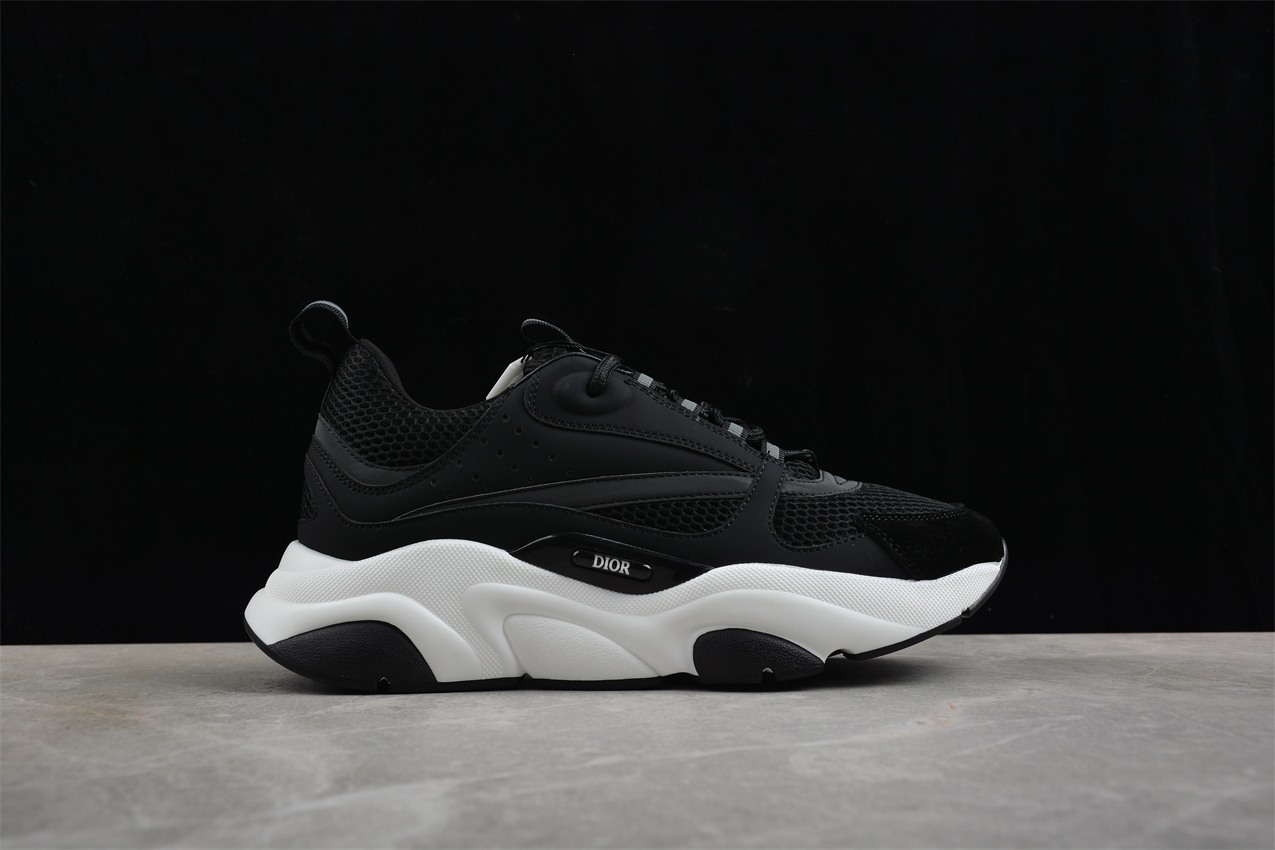 Dior Airmesh Sneaker – Black Technical Mesh with White Sculpted Sole
