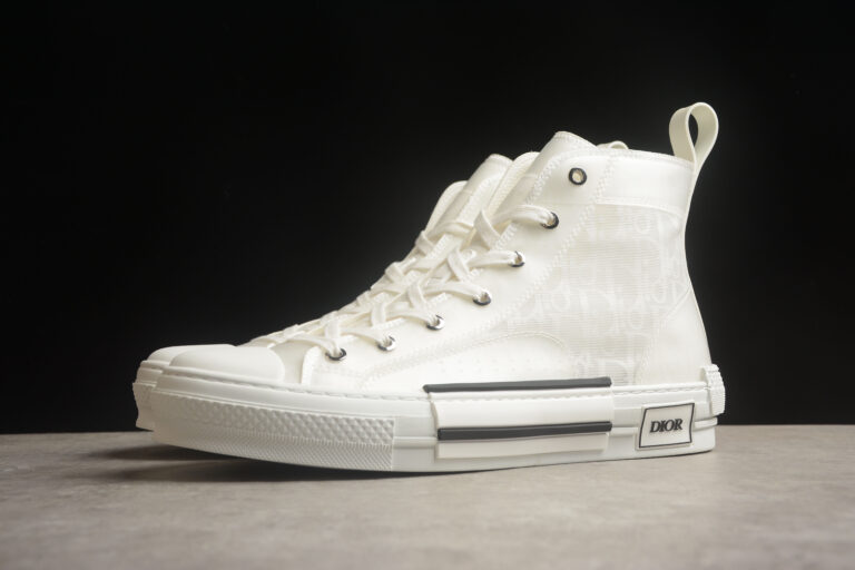 Dior B23 Oblique High-Top Sneaker – White/Transparent