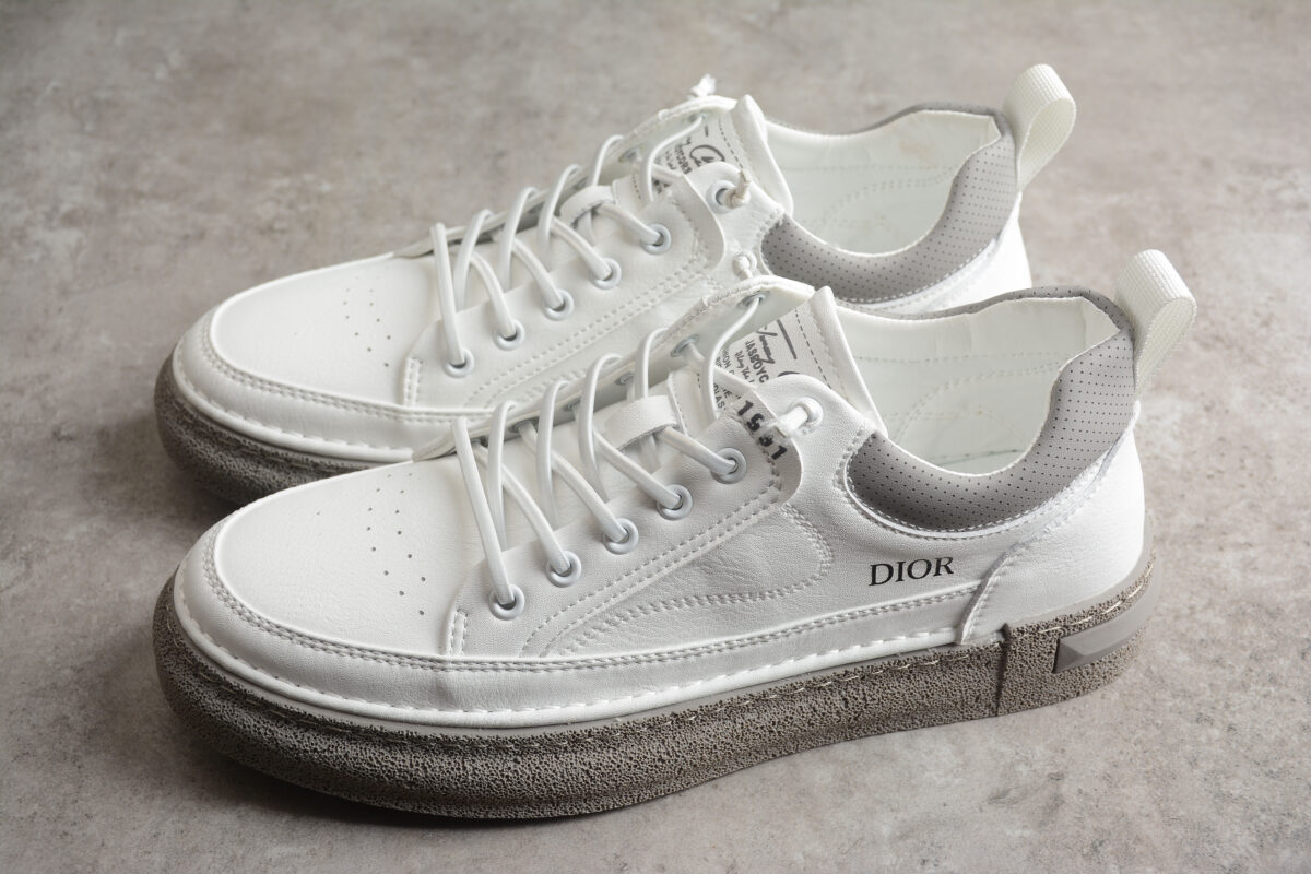 Dior B27 Low-Top Sneaker – White & Grey