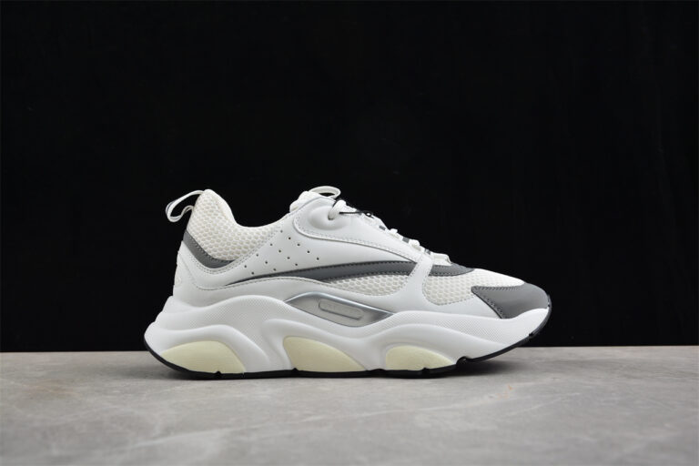 Dior Airmesh Sneaker – White Mesh with Grey Leather Overlays