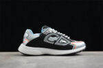 Dior B30 Sneaker – Silver Mesh with Black and Orange Accents