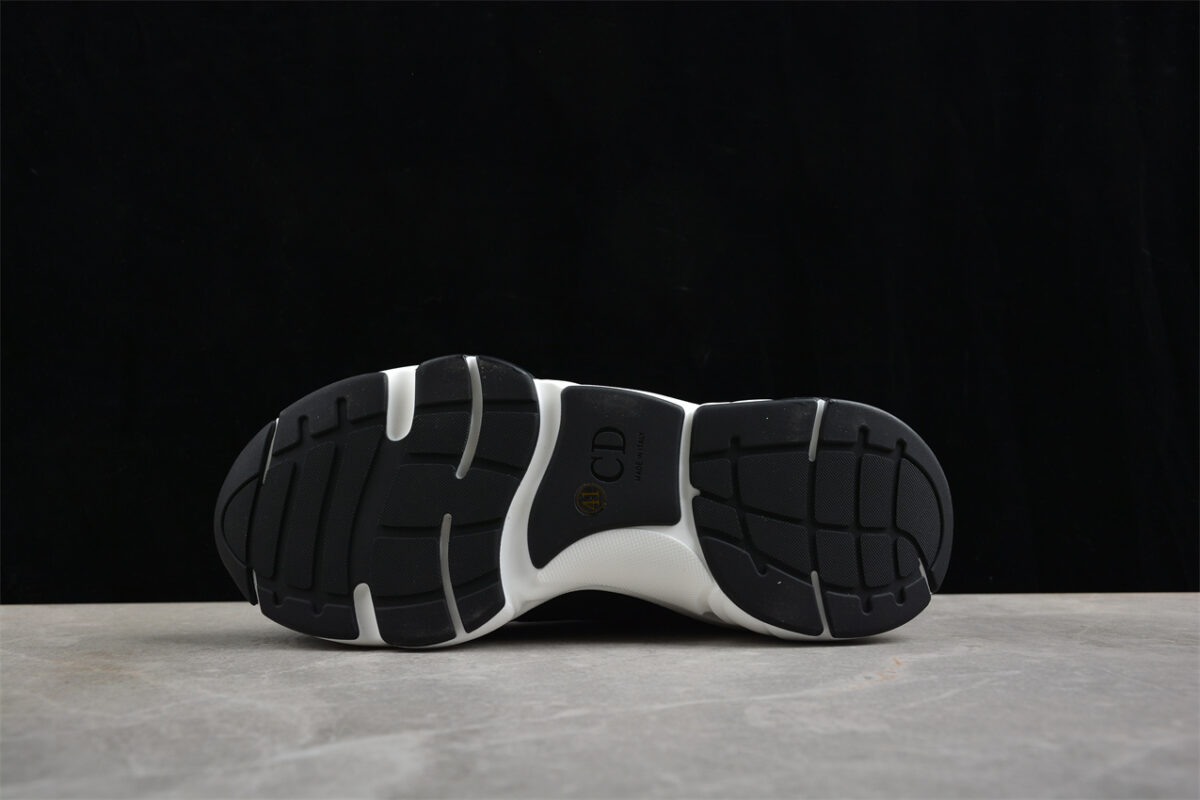 Dior Airmesh Sneaker – Black Technical Mesh with White Sculpted Sole