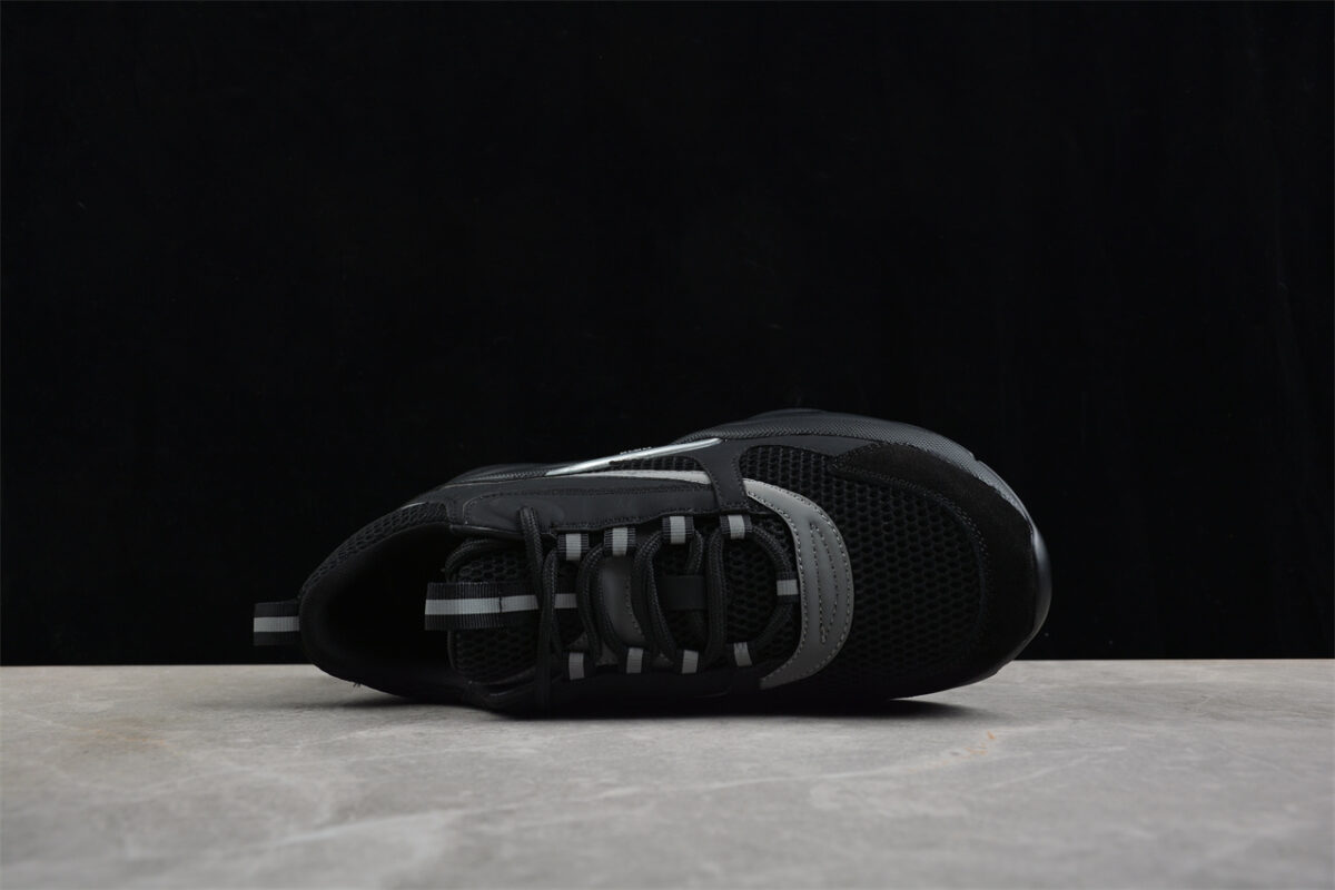 Dior Airmesh Sneaker – Black Mesh with Grey Reflective Detailing
