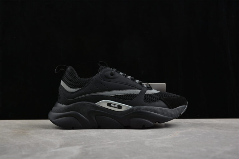 Dior Airmesh Sneaker – Black Mesh with Grey Reflective Detailing