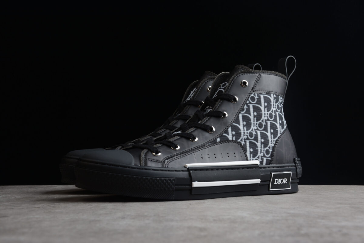 Dior B23 High-Top Sneaker – Black Oblique Canvas
