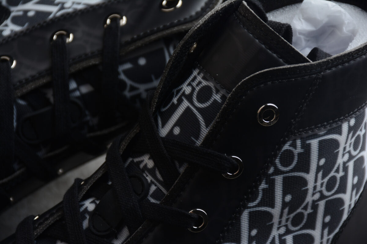 Dior B23 High-Top Sneaker – Black Oblique Canvas