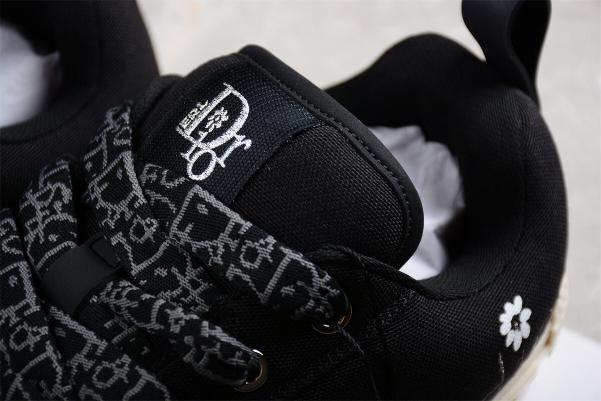 Dior B23 Low-Top Sneaker – Black Canvas with Embroidered Details