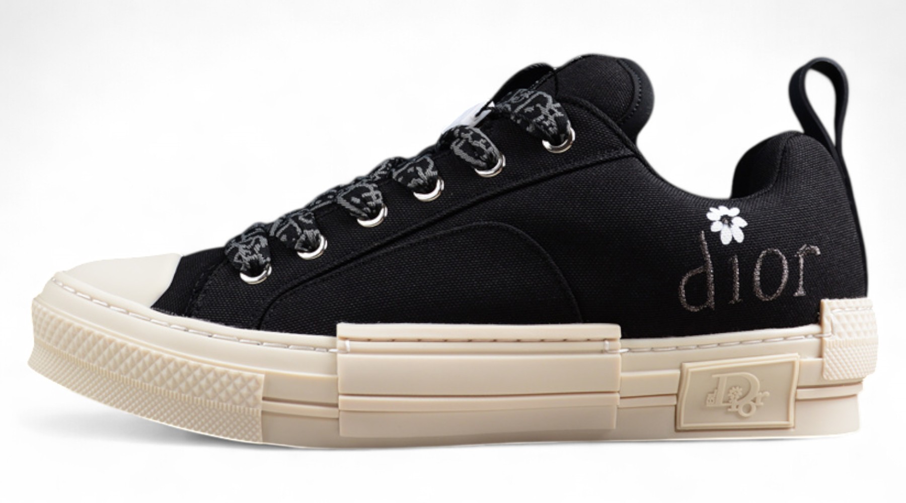 Dior B23 Oblique Low-Top Sneaker – Black with Gum Sole (Copy)