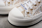 Dior B713 Low-Top Sneaker – Beige Oblique Jacquard with Gold Eyelets