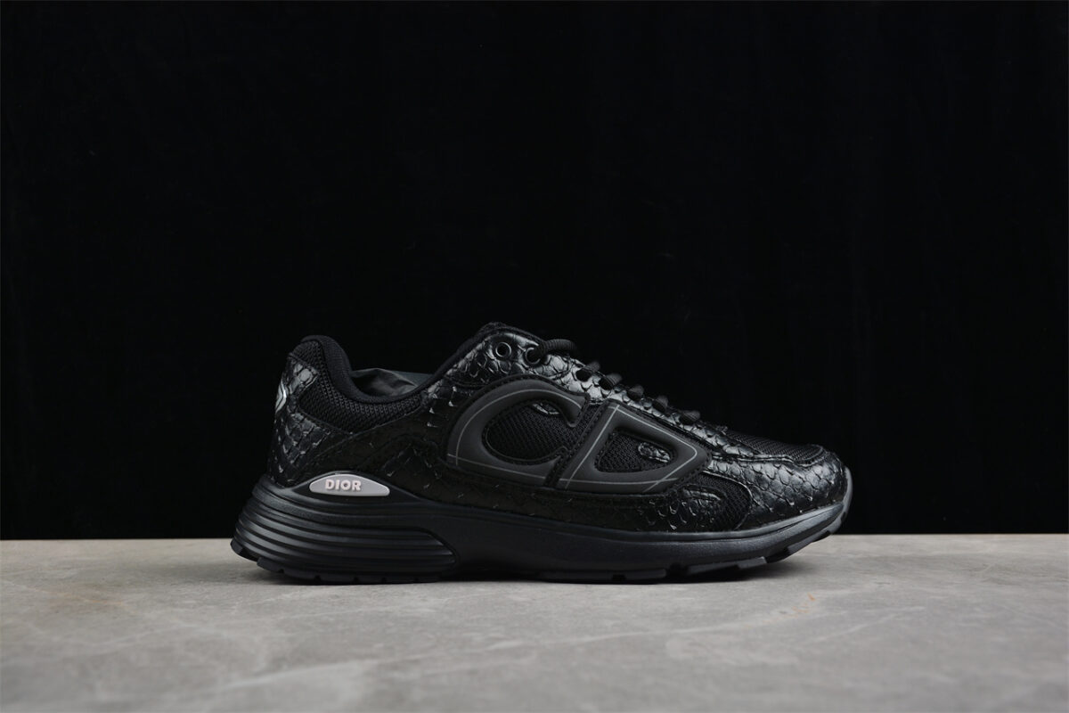 Dior B23 Oblique Low-Top Sneaker – Black with Gum Sole (Copy) (Copy)