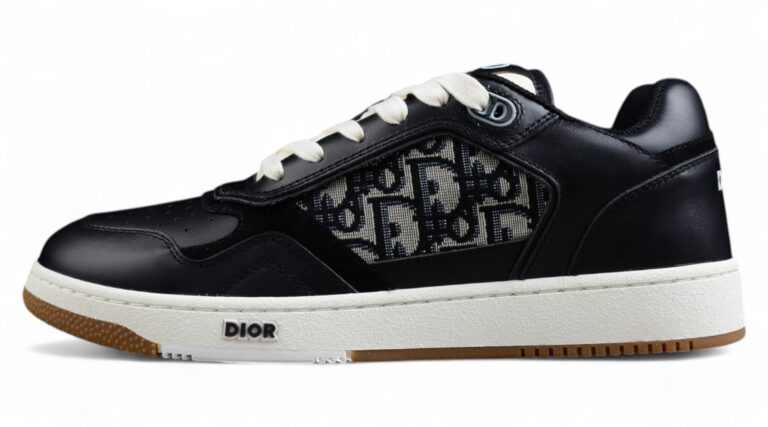 Dior B23 Oblique Low-Top Sneaker – Black with Gum Sole (Copy)