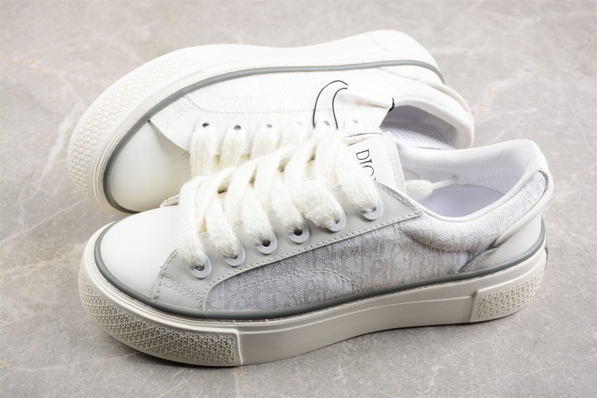 Dior B23 Oblique Canvas Low-Top Sneaker – White