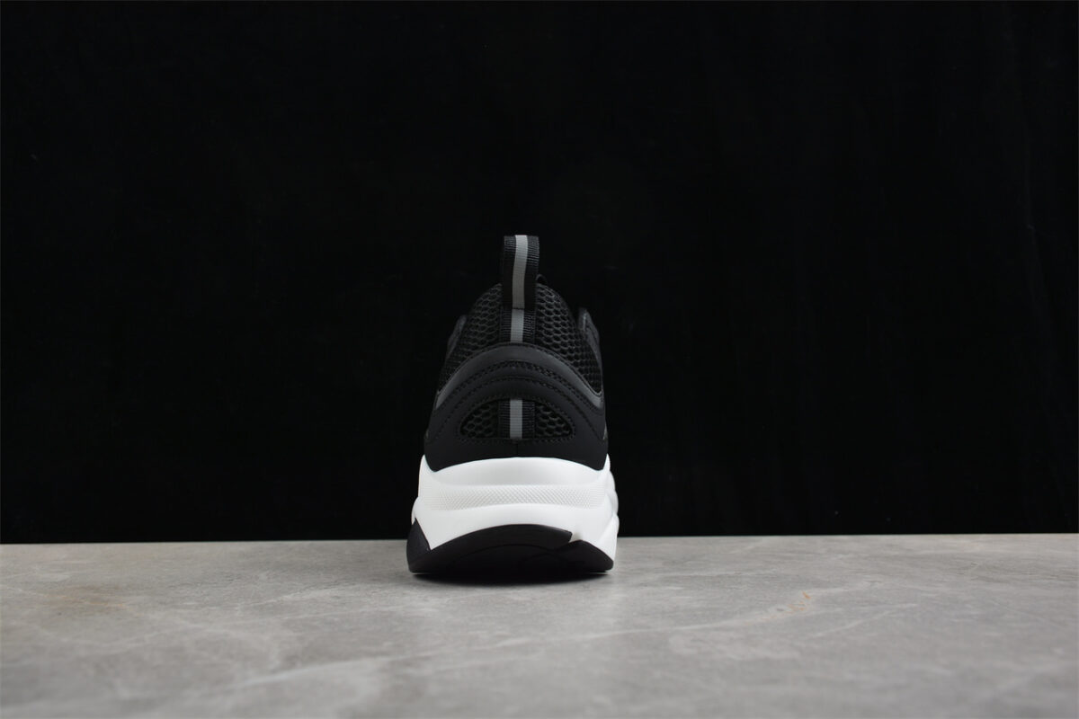 Dior Airmesh Sneaker – Black Technical Mesh with White Sculpted Sole
