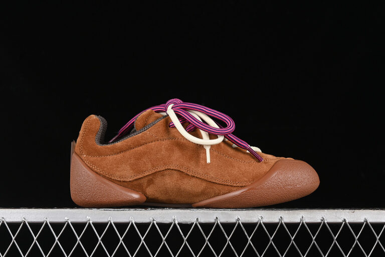 Alexander McQueen Hiking-Inspired Suede Low-Top Sneaker – Brown with Dual Laces