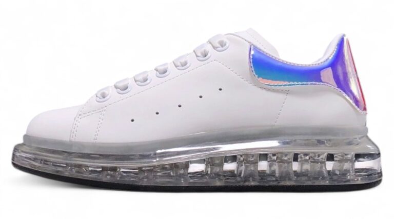 Alexander McQueen Oversized Air Bubble Sneakers – White & Iridescent