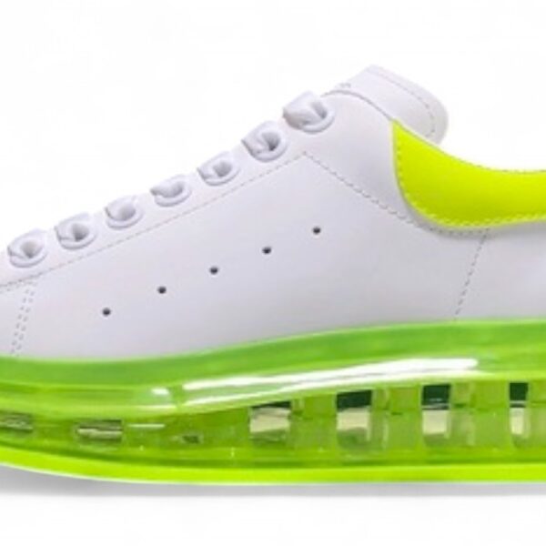 Alexander McQueen Oversized Air Bubble Sneakers – White & Neon Green