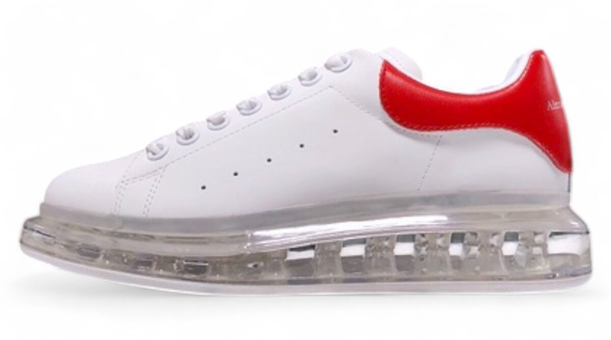 Alexander McQueen Oversized Air Bubble Sneakers – White & Red
