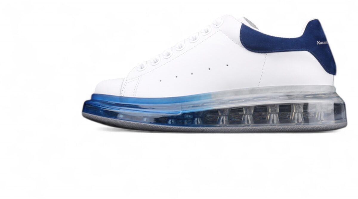 Alexander McQueen Oversized Air Bubble Sneakers – White & Royal Blue