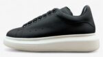 Alexander McQueen Oversized Sneaker – Black Leather with White Sole