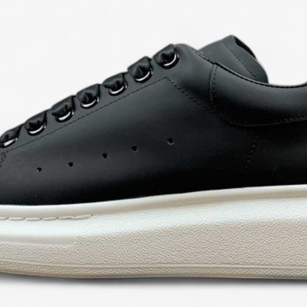 Alexander McQueen Oversized Sneaker – Black Leather with White Sole