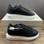 Alexander McQueen Oversized Sneaker – Black Leather with White Sole
