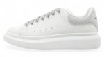 Alexander McQueen Oversized Sneaker – Silver Glitter Heel Tab