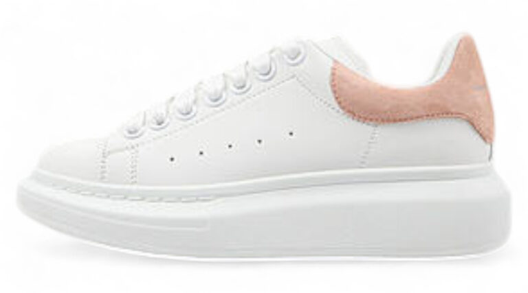 Alexander McQueen Oversized Sneaker – Pink Suede Heel Tab