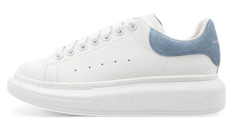 Alexander McQueen Oversized Sneaker – Powder Blue Suede Heel Tab