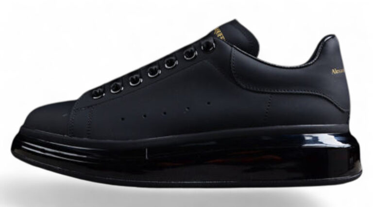 Alexander McQueen Oversized Sneaker – Triple Black with Glossy Sole