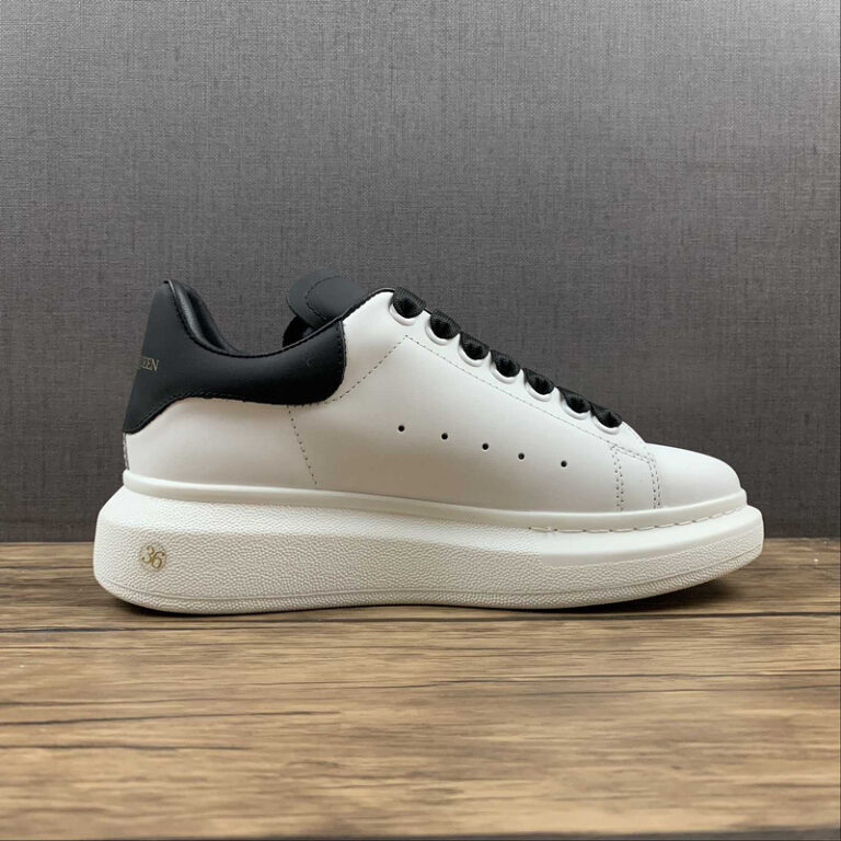 Alexander McQueen Oversized Sneaker – White & Metallic Rose Gold Heel