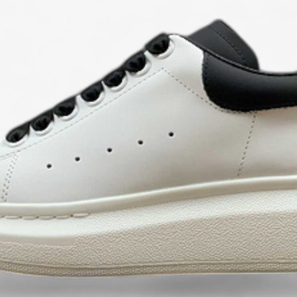 Alexander McQueen Oversized Sneaker – White & Metallic Rose Gold Heel