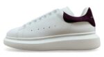 Alexander McQueen Oversized Sneaker – White & Burgundy Suede Heel