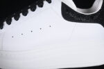 Alexander McQueen Oversized Sneaker – White Leather with Black Crystal Heel Tab
