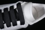 Alexander McQueen Oversized Sneaker – White Leather with Black Crystal Heel Tab