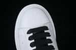 Alexander McQueen Oversized Sneaker – White Leather with Black Crystal Heel Tab