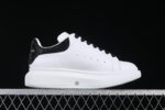 Alexander McQueen Oversized Sneaker – White Leather with Silver Glitter Heel Tab (Copy)