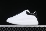 Alexander McQueen Oversized Sneaker – White Leather with Black Crystal Heel Tab