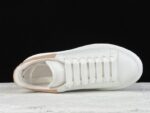 Alexander McQueen Oversized Sneaker – White Leather with Black Suede Heel Tab & Transparent Sole