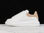 Alexander McQueen Oversized Sneaker – White Leather with Black Suede Heel Tab & Transparent Sole