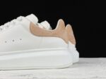 Alexander McQueen Oversized Sneaker – White Leather with Black Suede Heel Tab & Transparent Sole