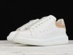 Alexander McQueen Oversized Sneaker – White Leather with Black Suede Heel Tab & Transparent Sole
