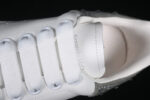 Alexander McQueen Oversized Sneaker – White Leather with Crystal-Embellished Silver