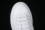 Alexander McQueen Oversized Sneaker – White Leather with Crystal-Embellished Silver
