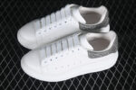 Alexander McQueen Oversized Sneaker – White Leather with Crystal-Embellished Silver